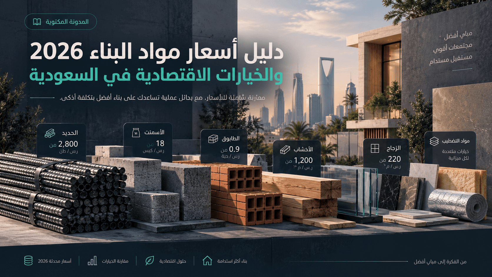 دليل أسعار مواد البناء 2026 والخيارات الاقتصادية في السعودية